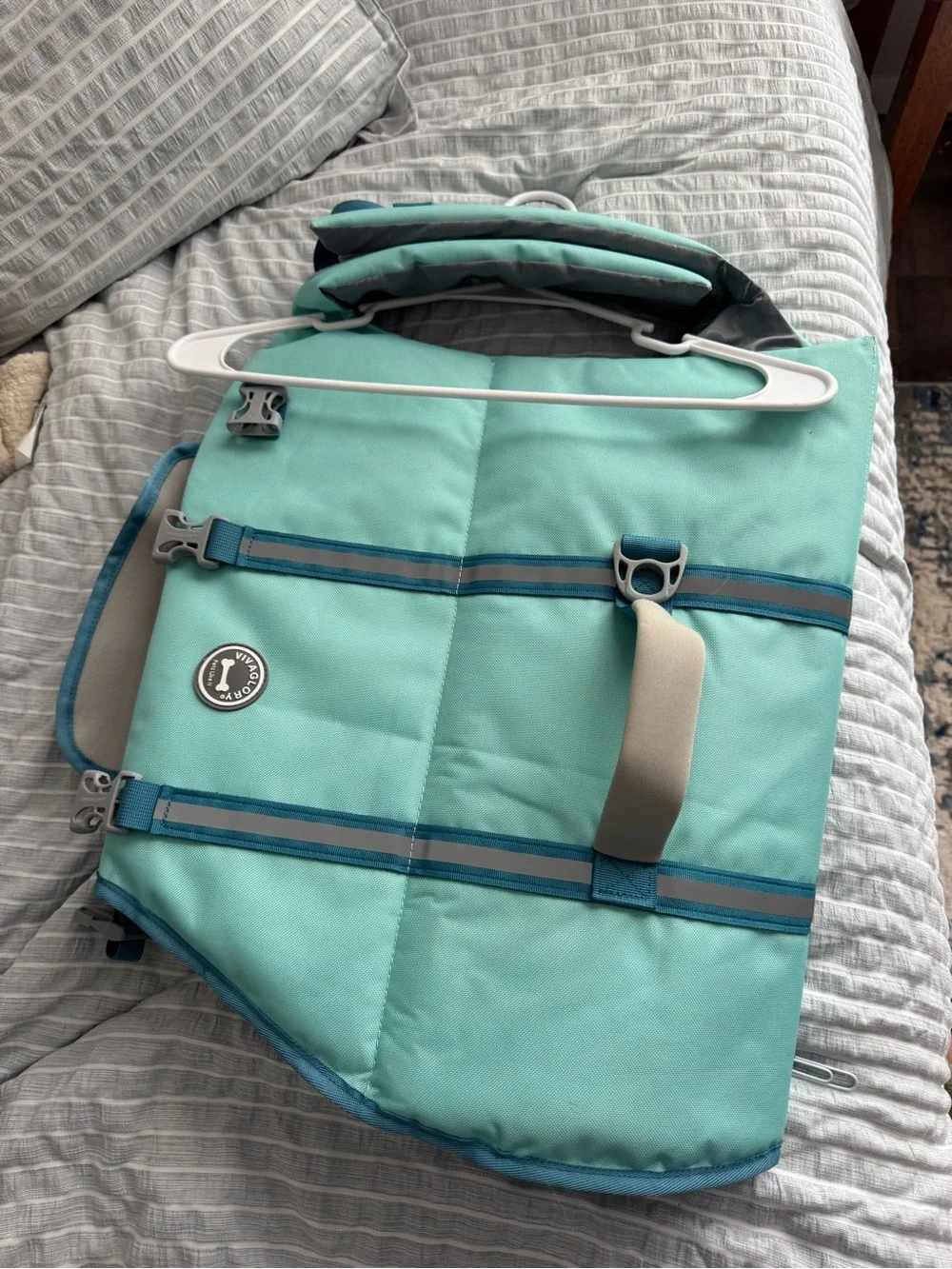 Teal Padded Dog Life Jacket with Reflective Straps